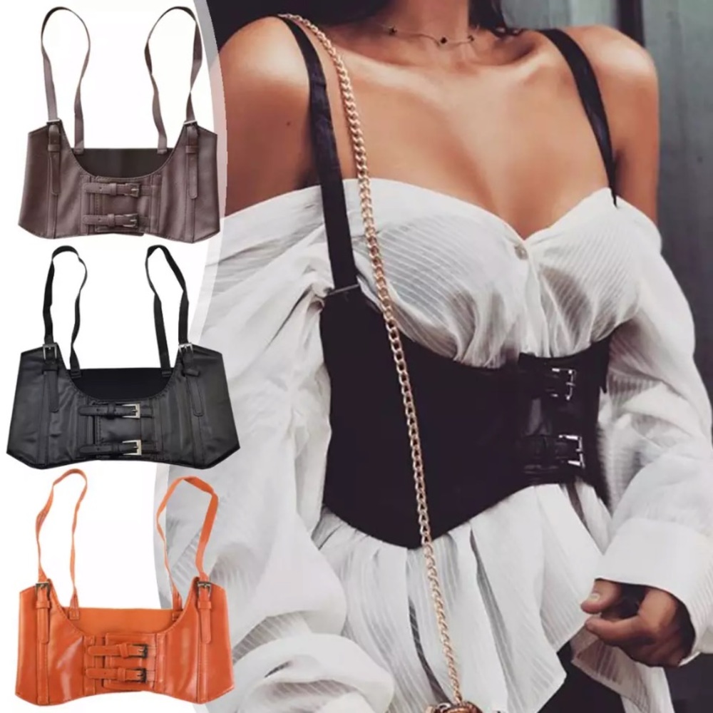 Steampunk Black Brown Corset Belt Vest Harness New